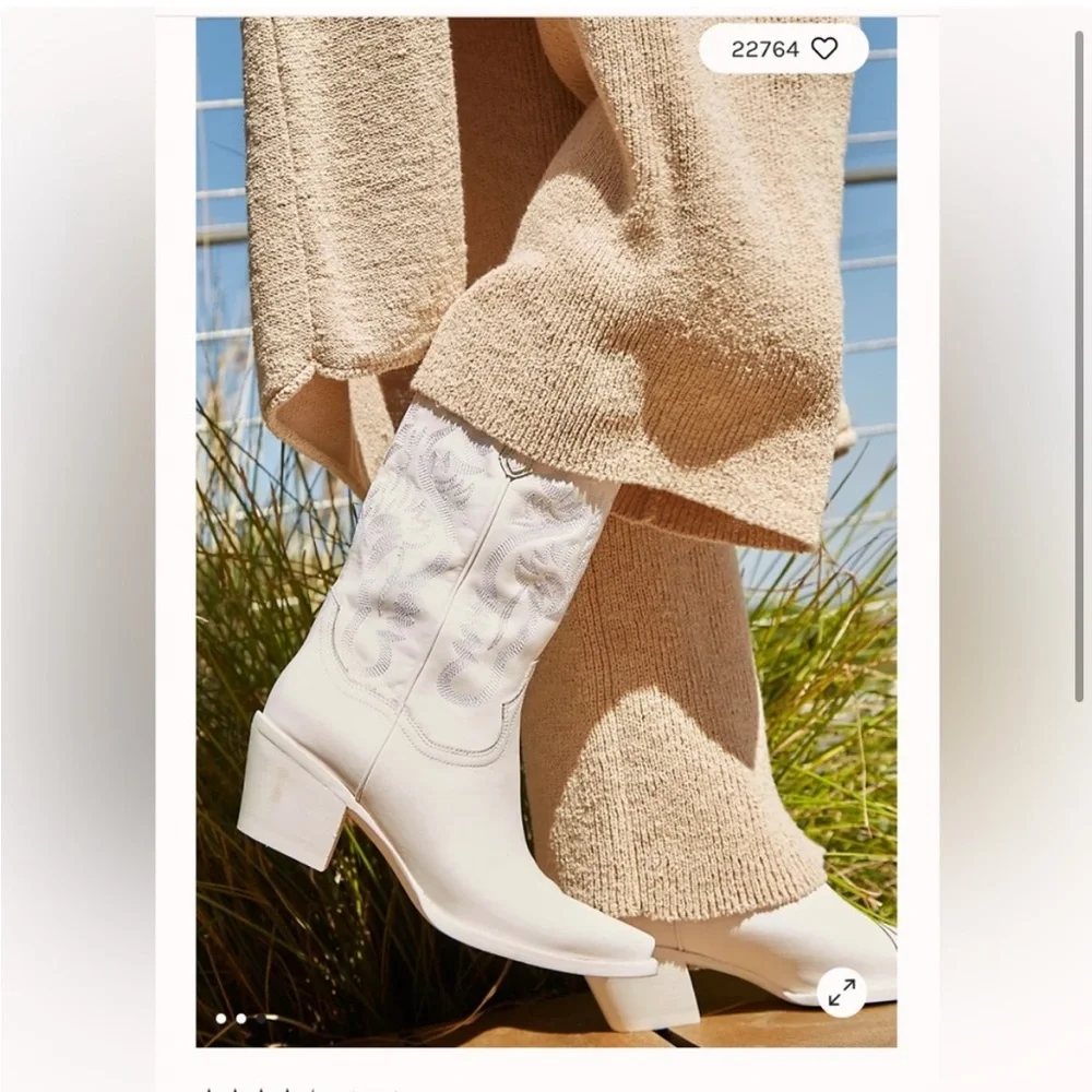 Free People Jeffrey Campbell dagget white leather western boots